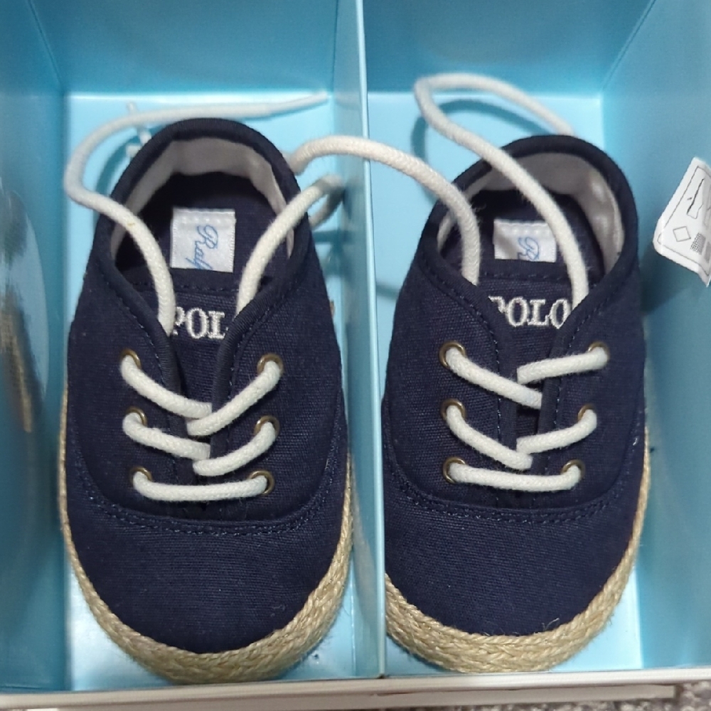 Polo by Ralph Lauren Navy Canvas Kids Sneakers